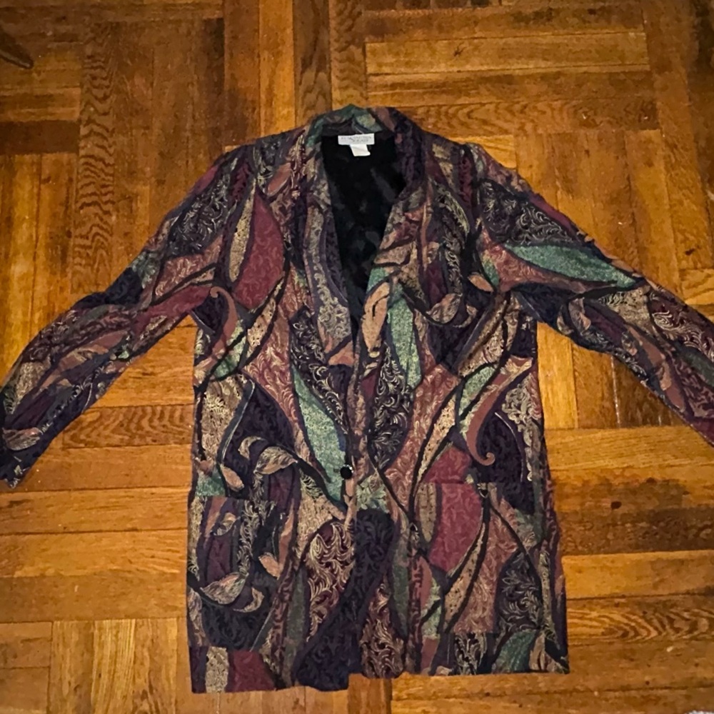 Unisex VINTAGE Multicolor Patterned Jacket